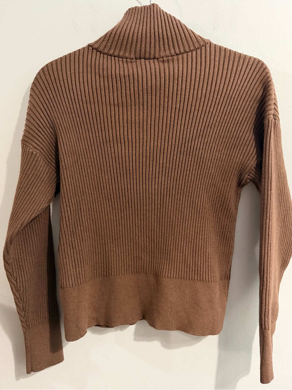 Varley Reid Half-Zip Ribbed Knit Sweater Brown Women’s XS - Picture 4 of 5